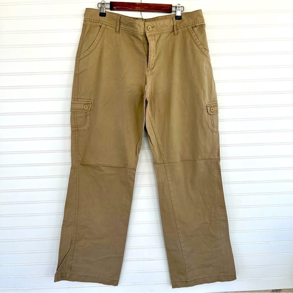 Faded Glory Cargo Pants Size 14A Urbane Khaki Straight Leg Utility Trousers